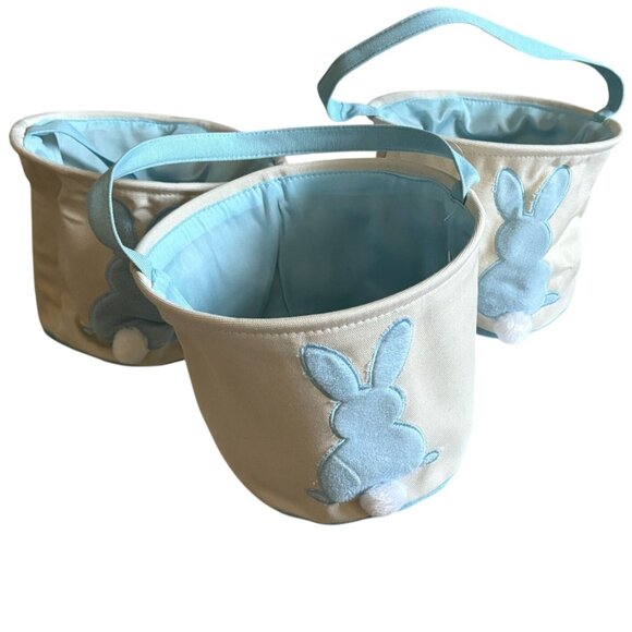 Bunny Butt Basket By Five Below Easter Baskets-3 Piece Set-Blue-New - Picture 2 of 4